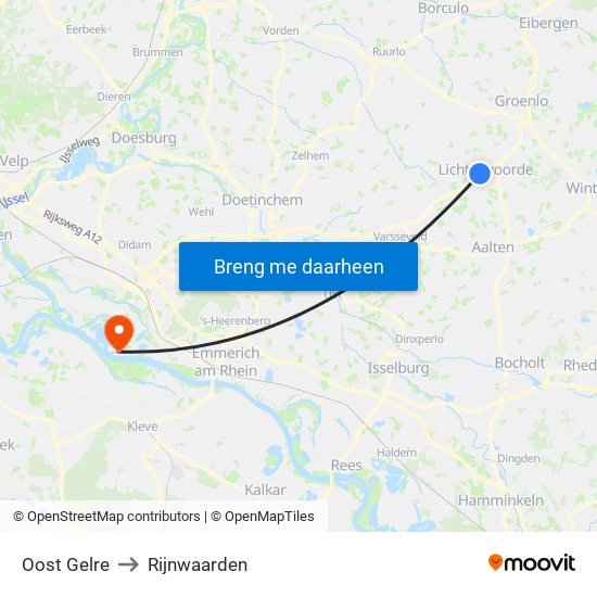 Oost Gelre to Rijnwaarden map