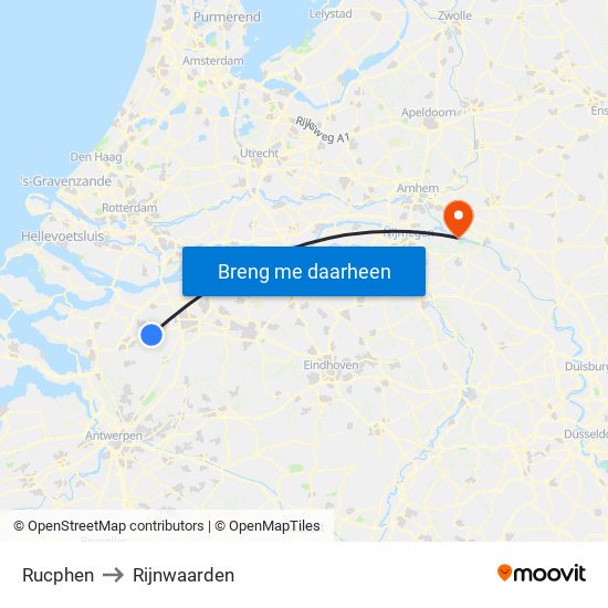Rucphen to Rijnwaarden map