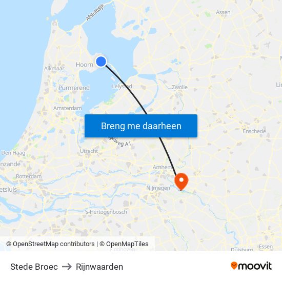 Stede Broec to Rijnwaarden map