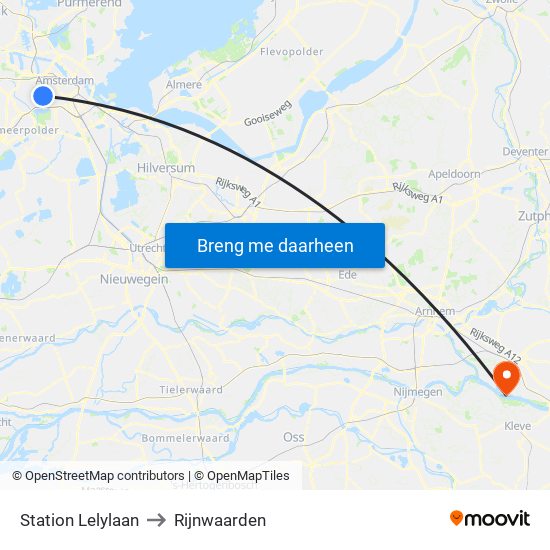 Station Lelylaan to Rijnwaarden map