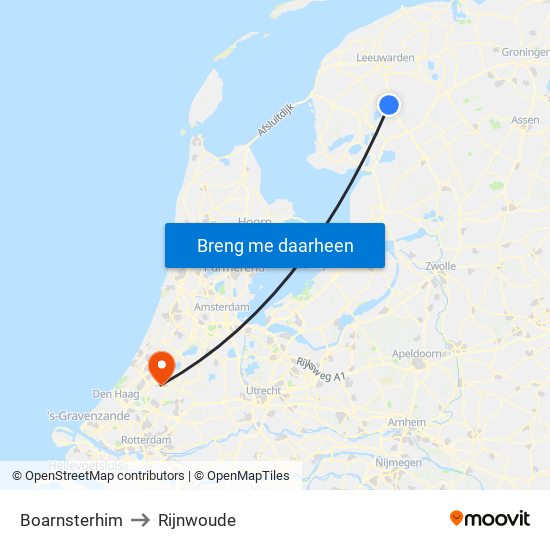 Boarnsterhim to Rijnwoude map