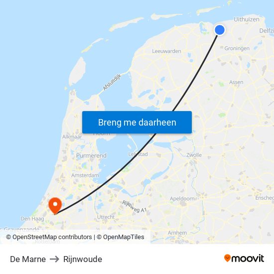 De Marne to Rijnwoude map