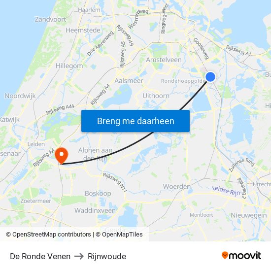 De Ronde Venen to Rijnwoude map
