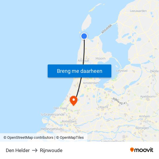Den Helder to Rijnwoude map