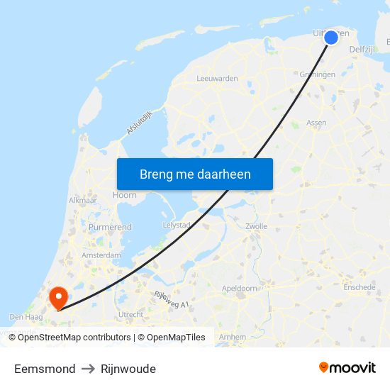 Eemsmond to Rijnwoude map