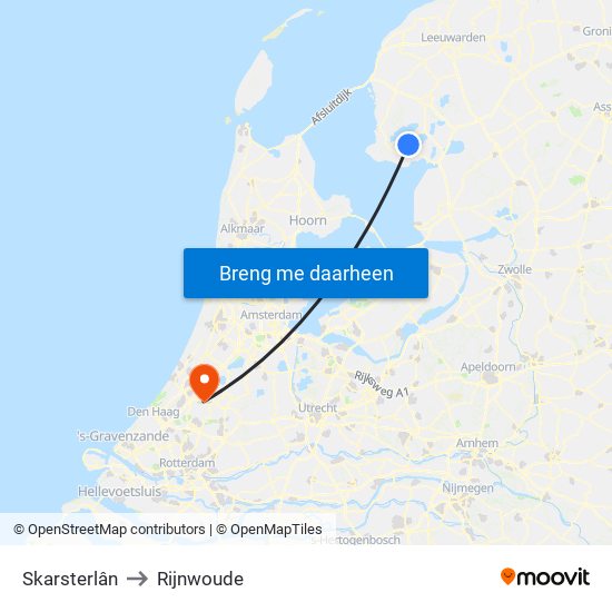 Skarsterlân to Rijnwoude map