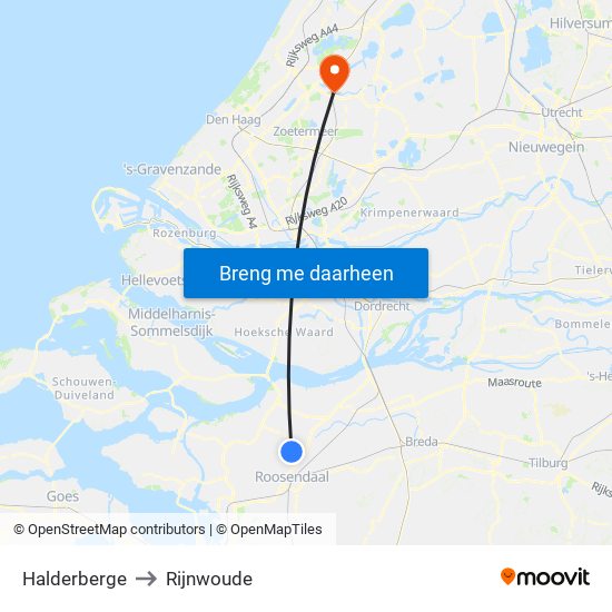 Halderberge to Rijnwoude map