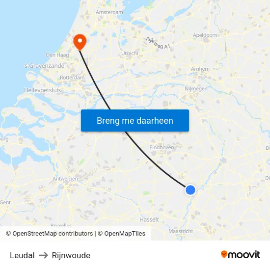 Leudal to Rijnwoude map