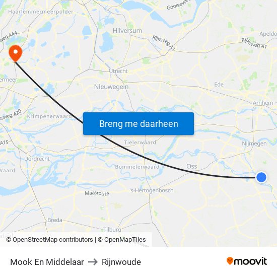 Mook En Middelaar to Rijnwoude map