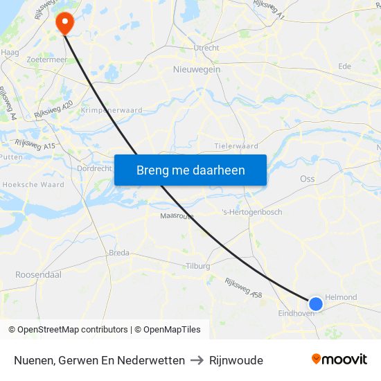 Nuenen, Gerwen En Nederwetten to Rijnwoude map