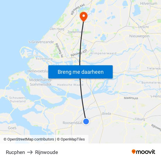 Rucphen to Rijnwoude map