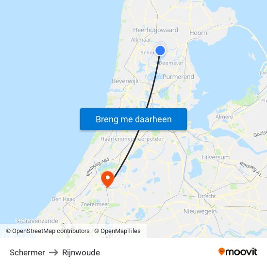 Schermer to Rijnwoude map