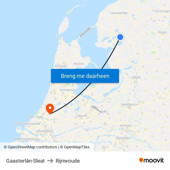 Gaasterlân-Sleat to Rijnwoude map