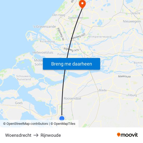 Woensdrecht to Rijnwoude map
