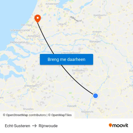 Echt-Susteren to Rijnwoude map