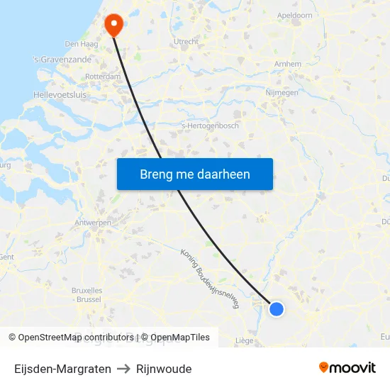 Eijsden-Margraten to Rijnwoude map