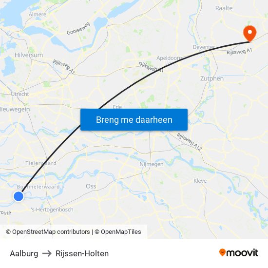 Aalburg to Rijssen-Holten map