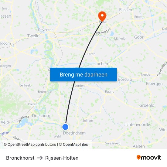 Bronckhorst to Rijssen-Holten map
