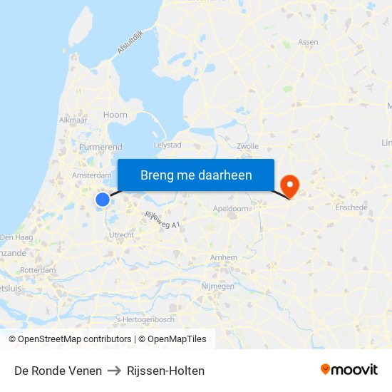 De Ronde Venen to Rijssen-Holten map