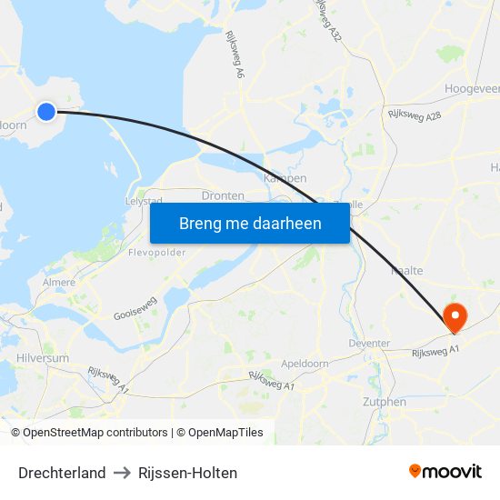 Drechterland to Rijssen-Holten map