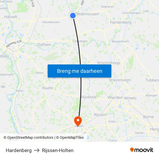 Hardenberg to Rijssen-Holten map