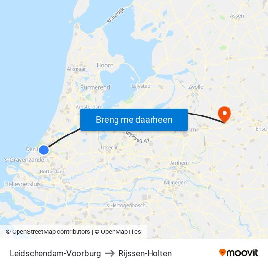 Leidschendam-Voorburg to Rijssen-Holten map