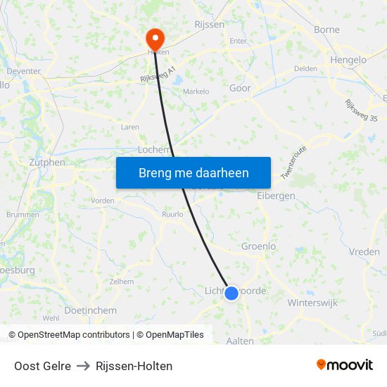 Oost Gelre to Rijssen-Holten map