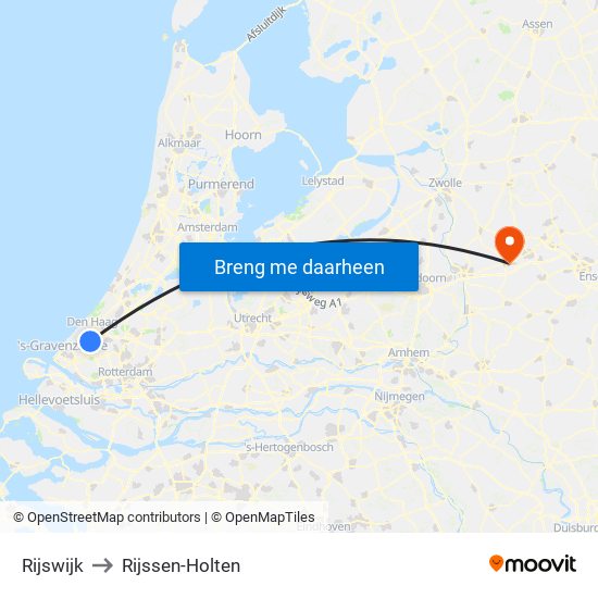 Rijswijk to Rijssen-Holten map