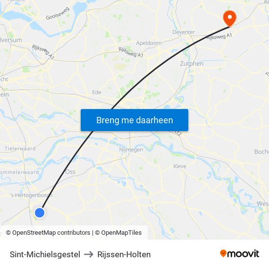 Sint-Michielsgestel to Rijssen-Holten map