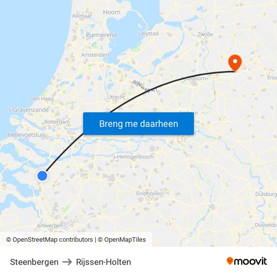 Steenbergen to Rijssen-Holten map