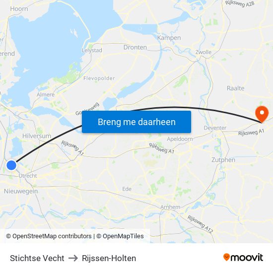 Stichtse Vecht to Rijssen-Holten map