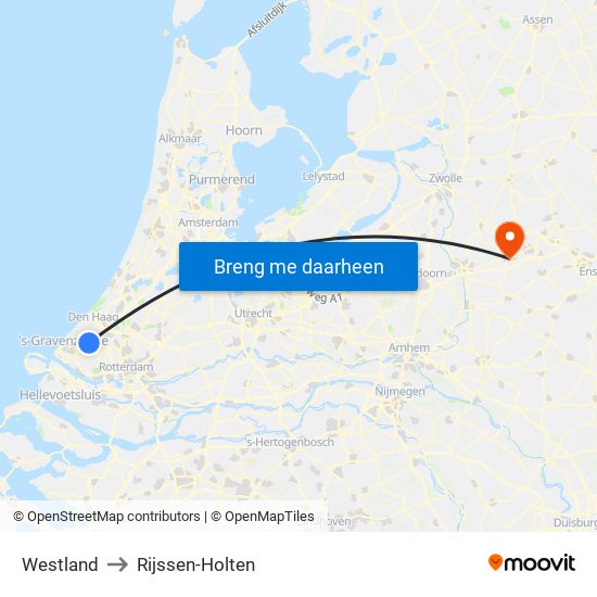 Westland to Rijssen-Holten map