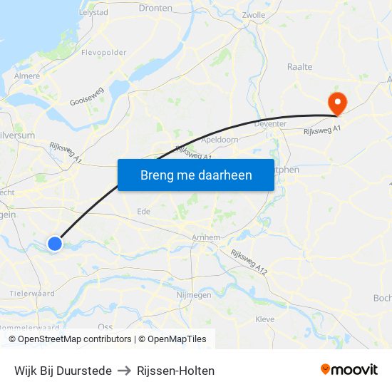 Wijk Bij Duurstede to Rijssen-Holten map