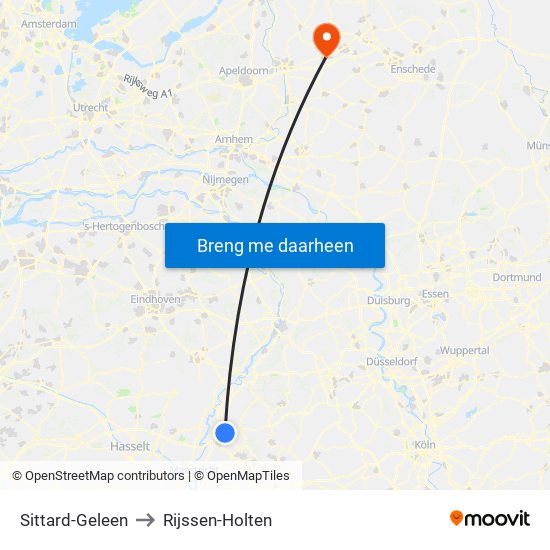 Sittard-Geleen to Rijssen-Holten map