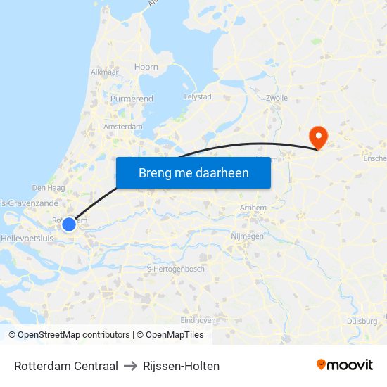 Rotterdam Centraal to Rijssen-Holten map