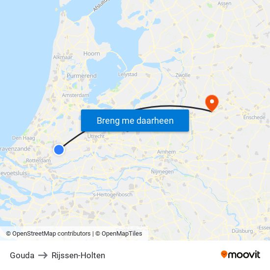 Gouda to Rijssen-Holten map