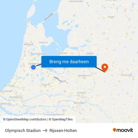 Olympisch Stadion to Rijssen-Holten map