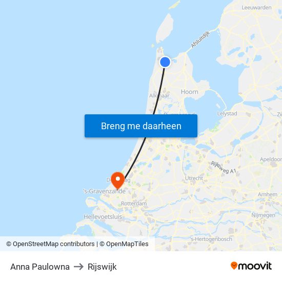 Anna Paulowna to Rijswijk map