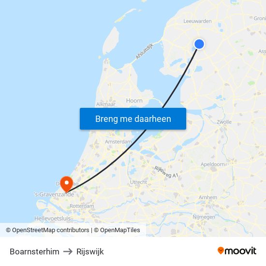 Boarnsterhim to Rijswijk map