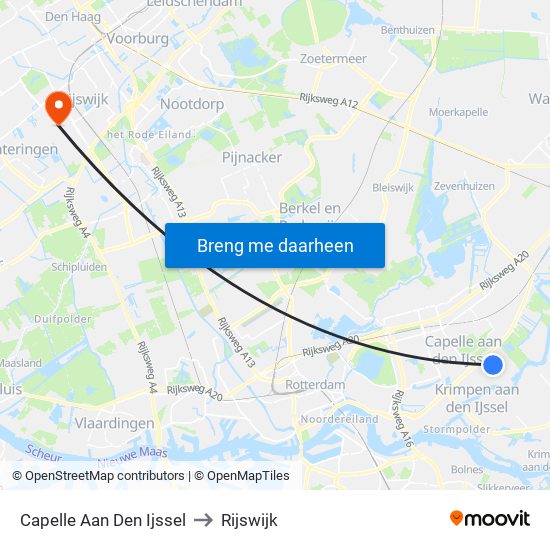 Capelle Aan Den Ijssel to Rijswijk map