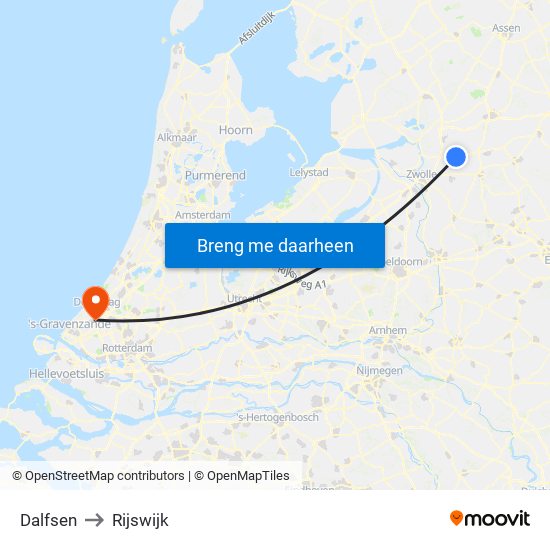 Dalfsen to Rijswijk map