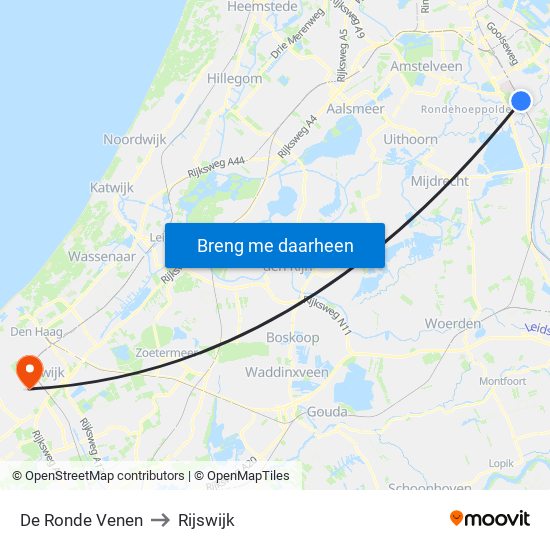 De Ronde Venen to Rijswijk map