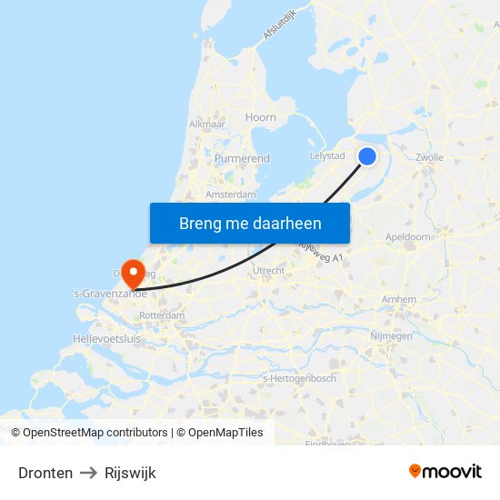 Dronten to Rijswijk map