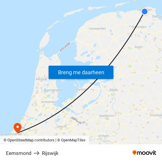 Eemsmond to Rijswijk map