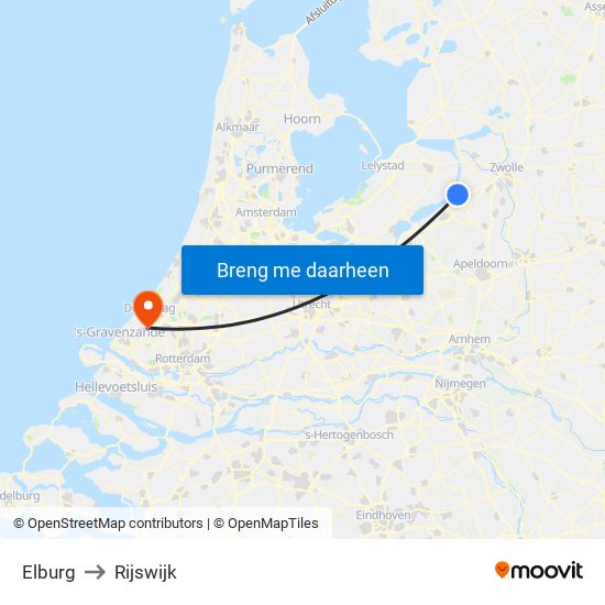 Elburg to Rijswijk map