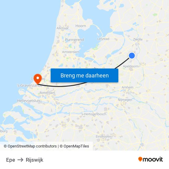 Epe to Rijswijk map