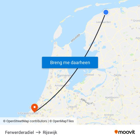 Ferwerderadiel to Rijswijk map