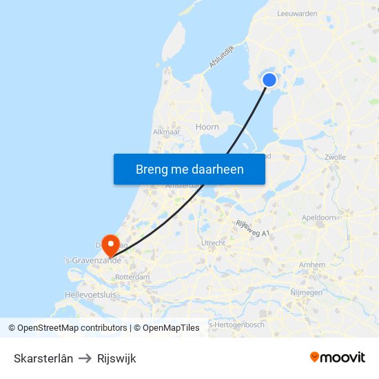 Skarsterlân to Rijswijk map