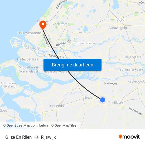 Gilze En Rijen to Rijswijk map