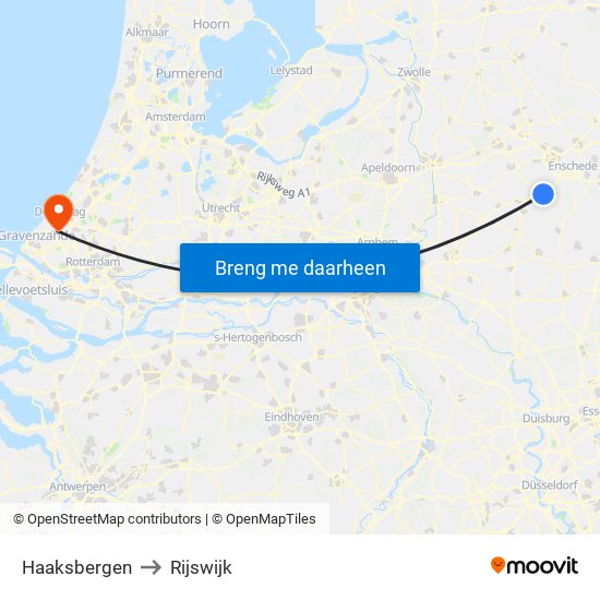 Haaksbergen to Rijswijk map